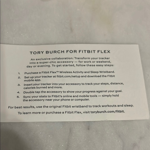 Tory Burch Gold Patterned Bracelet to hold Fitbit - Picture 2 of 4